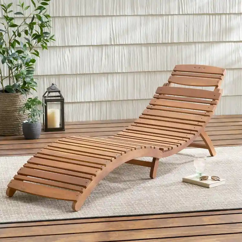 Chaise longue pliable en bois