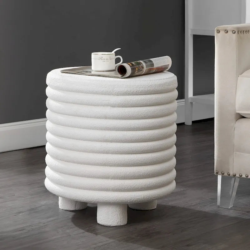 Hollie 18 Minimalist Modern 3-Legged Drum Accent Table, by JONATHAN Y
