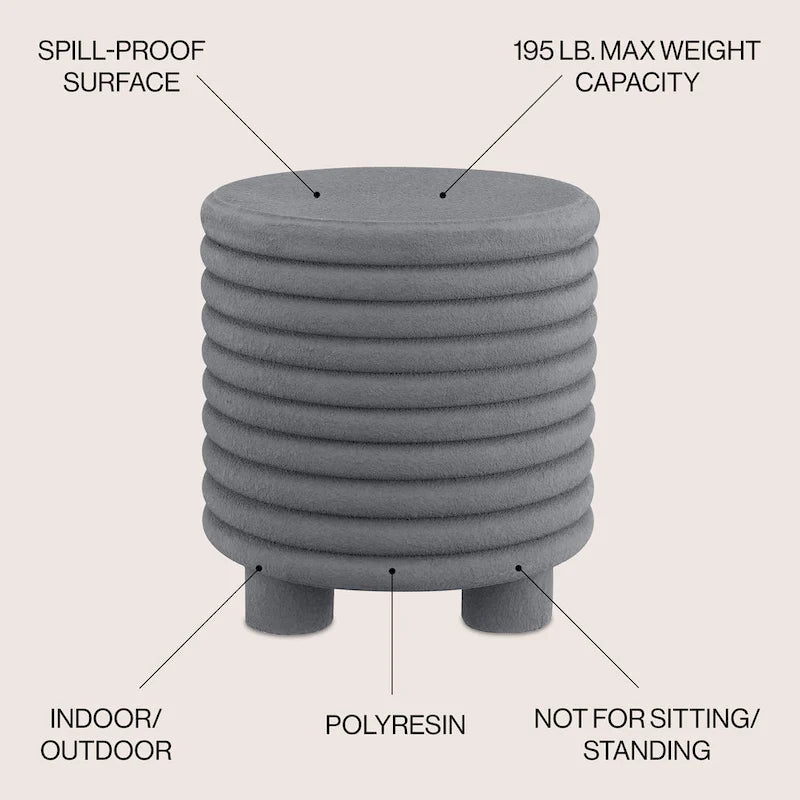 Hollie 18 Table d'appoint tambour minimaliste moderne à 3 pieds, par JONATHAN Y