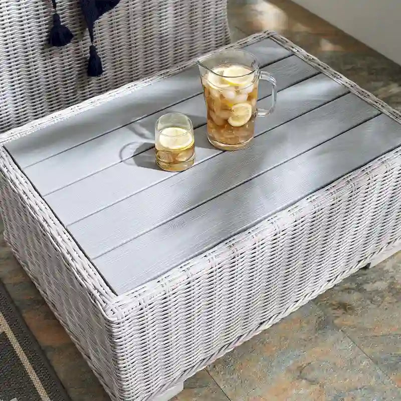 Table basse d'extérieur en rotin et osier Conway 32
