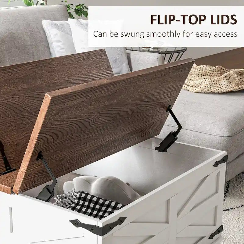 Table basse carrée avec rangement dissimulé à plateau relevable