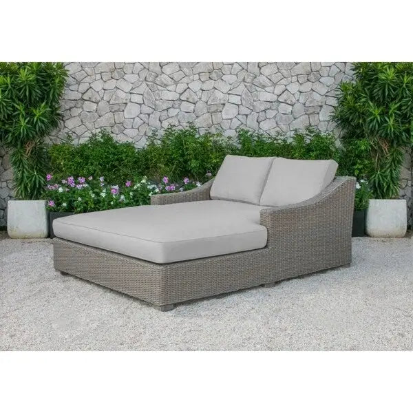 Renava Pismo Outdoor Beige Wicker Sunbed