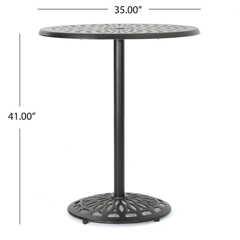 Table ronde d'extérieur en cuivre