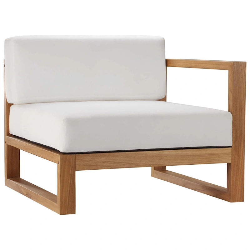 Causeuse sectionnelle 2 places en teck de jardin Upland