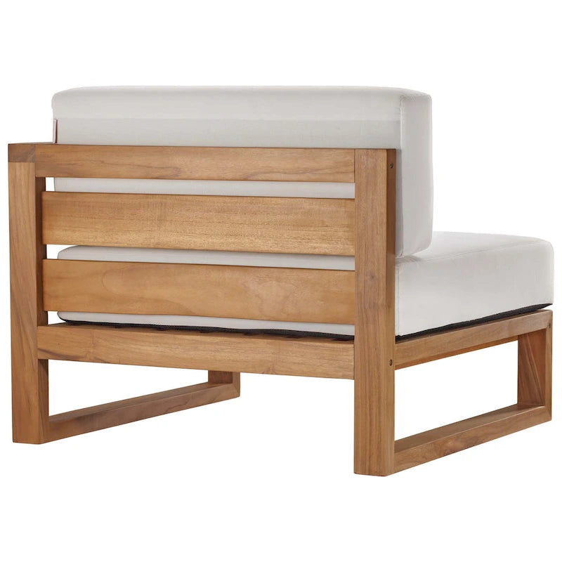 Causeuse sectionnelle 2 places en teck de jardin Upland