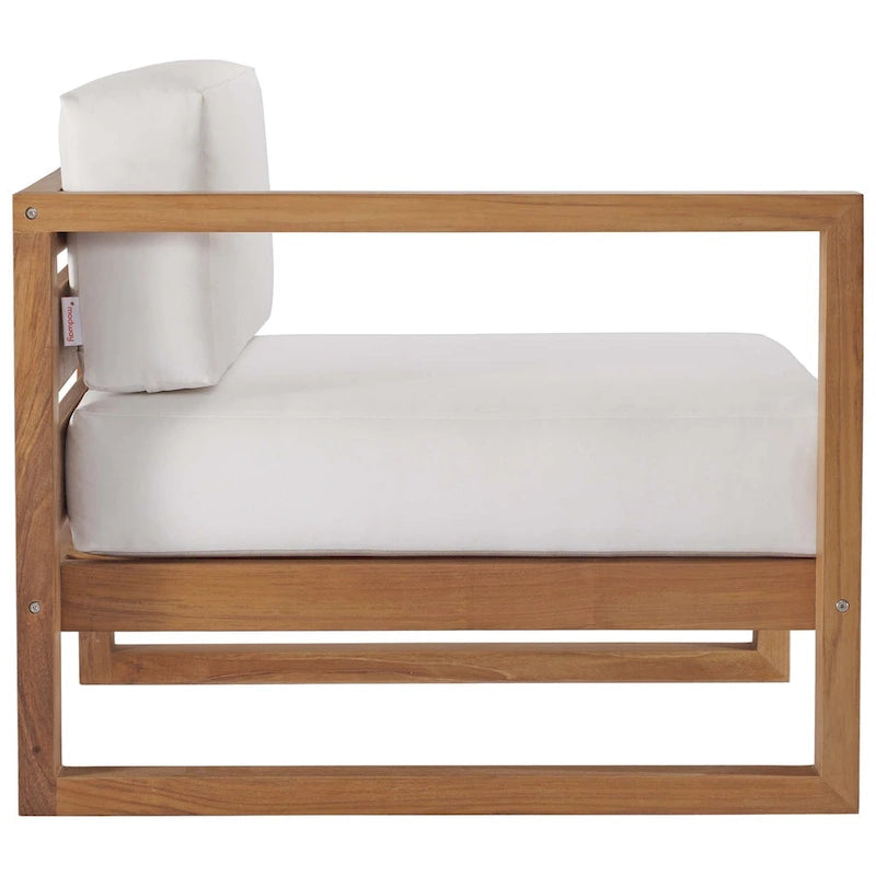 Causeuse sectionnelle 2 places en teck de jardin Upland