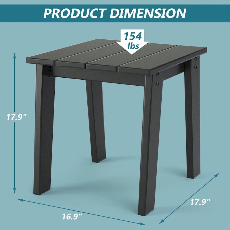 Table d'appoint d'extérieur Adirondack, Tables d'appoint en plastique PEHD pour Patio, Jardin, Piscine, Compagnon intérieur/extérieur