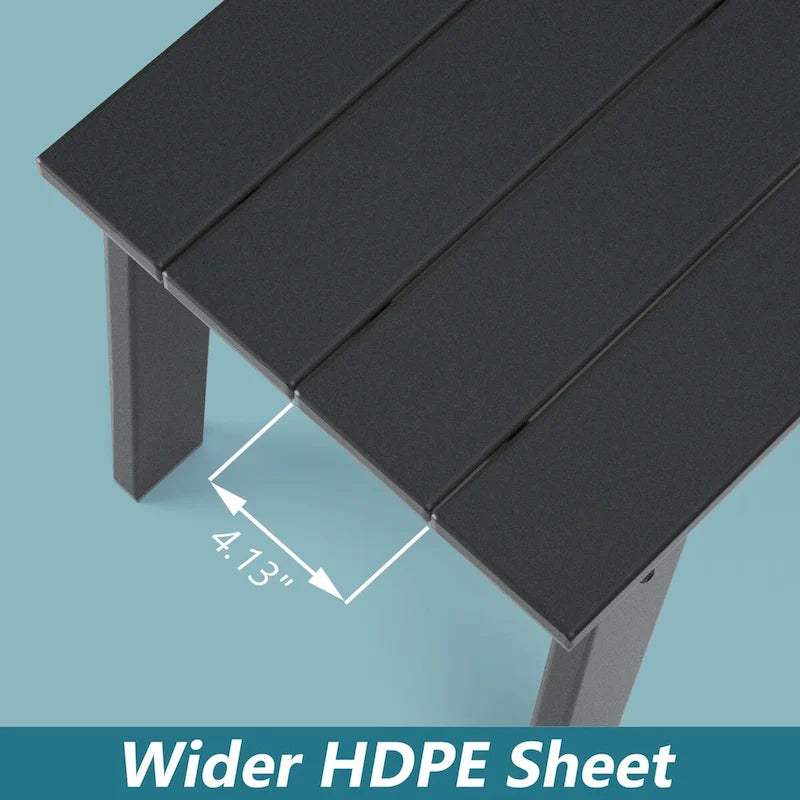 Table d'appoint d'extérieur Adirondack, Tables d'appoint en plastique PEHD pour Patio, Jardin, Piscine, Compagnon intérieur/extérieur