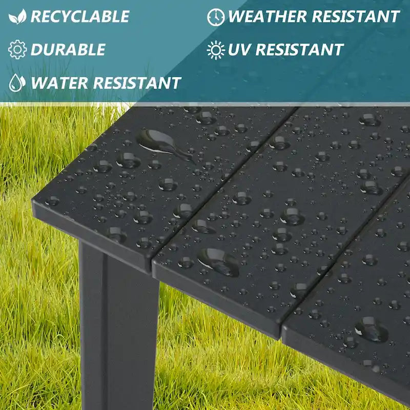 Table d'appoint d'extérieur Adirondack, Tables d'appoint en plastique PEHD pour Patio, Jardin, Piscine, Compagnon intérieur/extérieur
