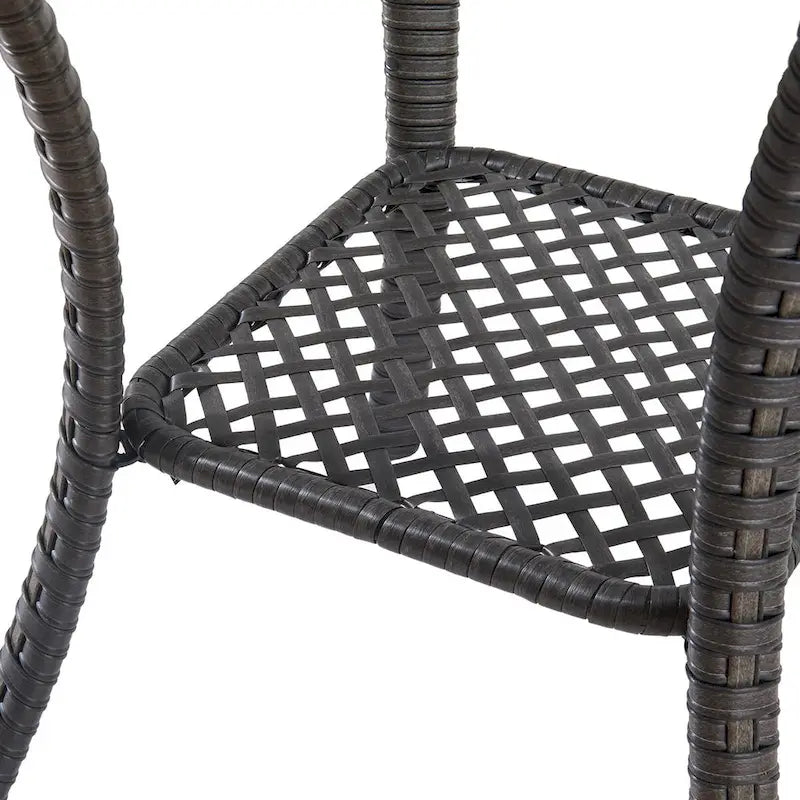 Ensemble de mobilier de patio en osier 5 pièces - Marron
