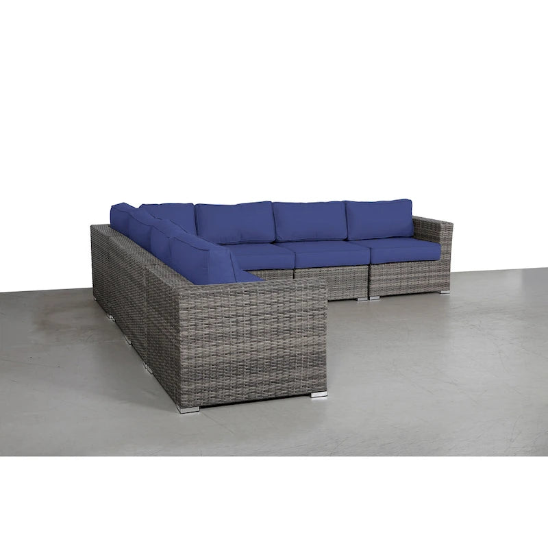 Canapé d'angle d'extérieur réversible en osier LSI 122 avec coussins Sunbrella