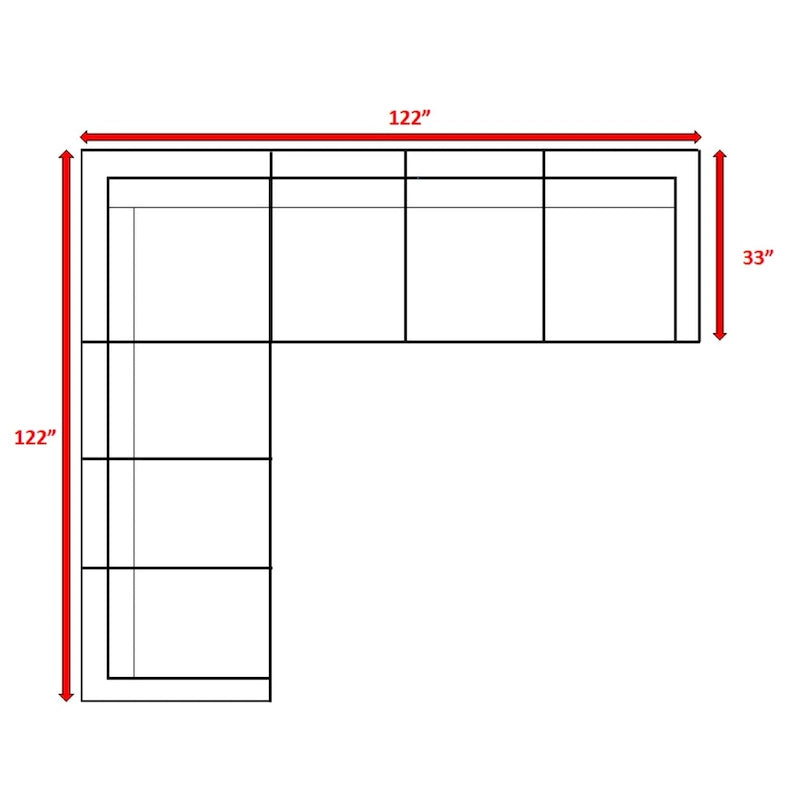 Canapé d'angle d'extérieur réversible en osier LSI 122 avec coussins Sunbrella