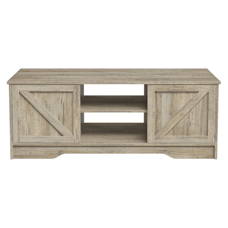 47 table basse rustique de ferme avec rangement et portes coulissantes