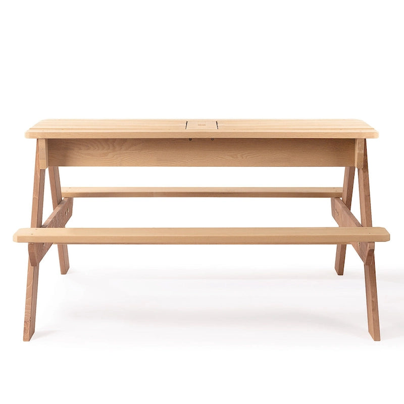 Table de pique-nique pour enfants 3-en-1 en bois avec parasol, convertible en table de sable et d'eau