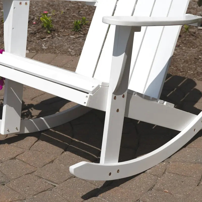 Fauteuil à bascule Adirondack Gavil en bois d'acacia blanc (Lot de 2)
