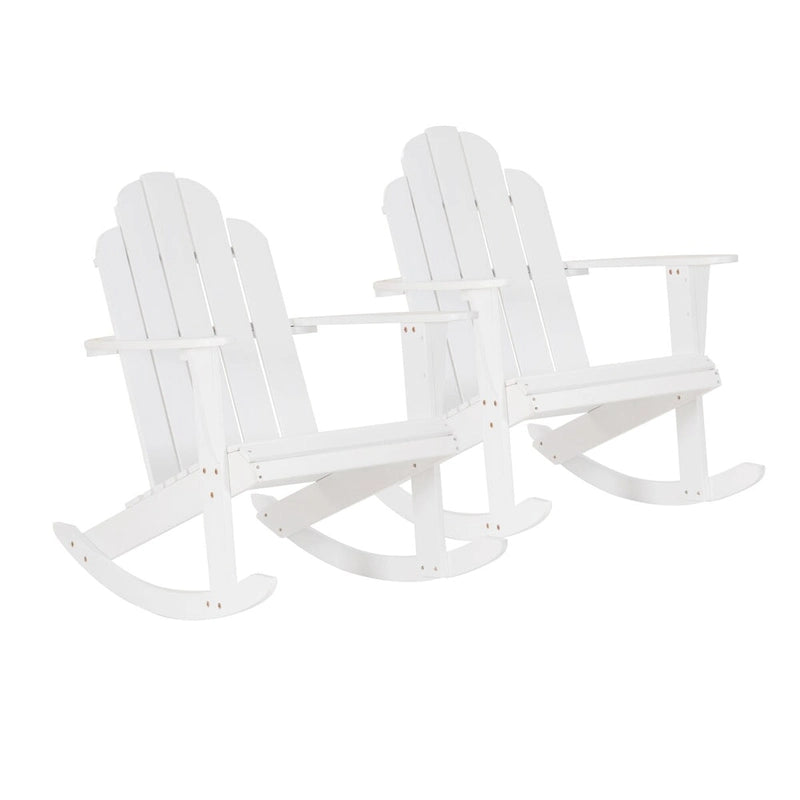 Fauteuil à bascule Adirondack Gavil en bois d'acacia blanc (Lot de 2)