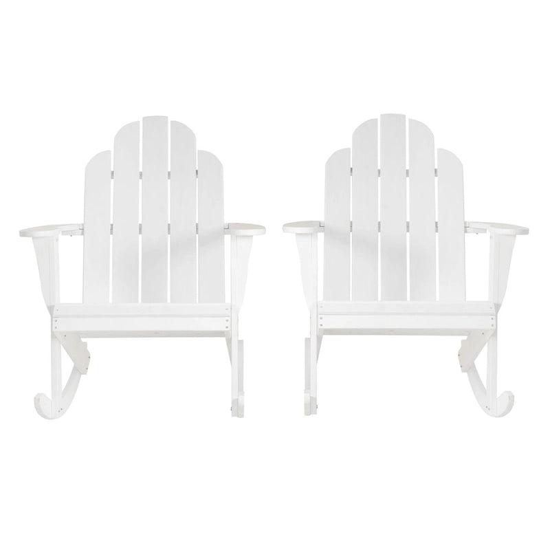 Fauteuil à bascule Adirondack Gavil en bois d'acacia blanc (Lot de 2)