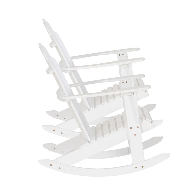 Fauteuil à bascule Adirondack Gavil en bois d'acacia blanc (Lot de 2)