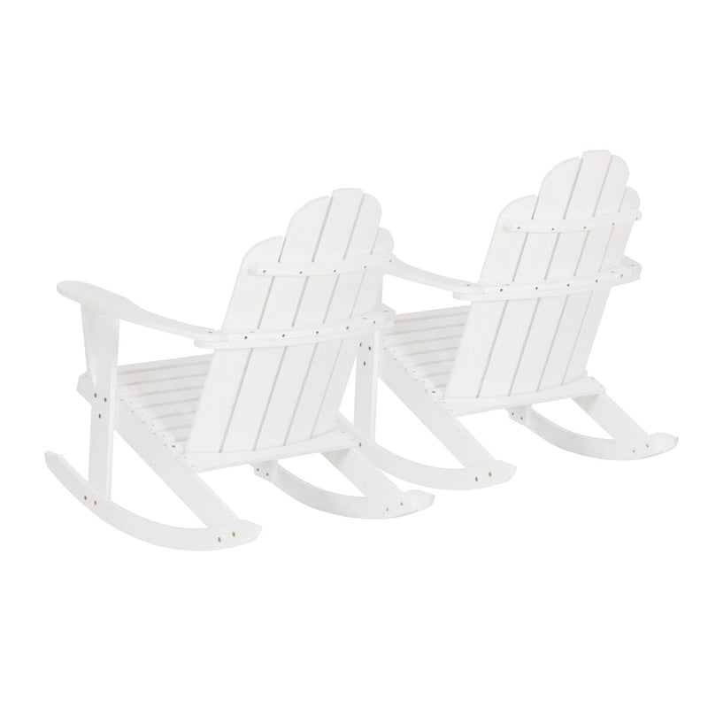 Fauteuil à bascule Adirondack Gavil en bois d'acacia blanc (Lot de 2)