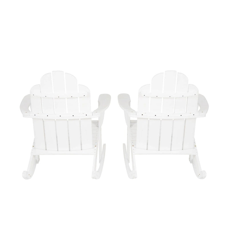 Fauteuil à bascule Adirondack Gavil en bois d'acacia blanc (Lot de 2)