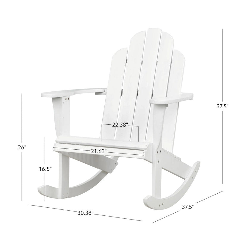 Fauteuil à bascule Adirondack Gavil en bois d'acacia blanc (Lot de 2)