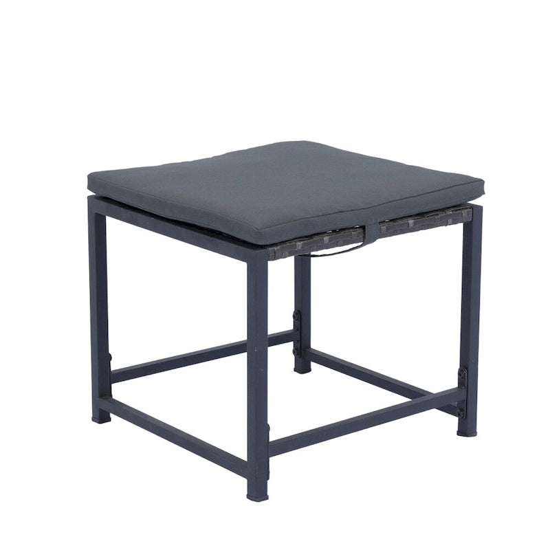 Ensemble de 9 chaises de jardin en rotin avec table en verre et coussins