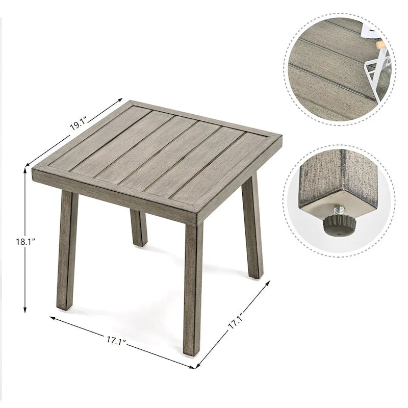 Table d'extérieur en aluminium monobloc avec cadre peint à la main