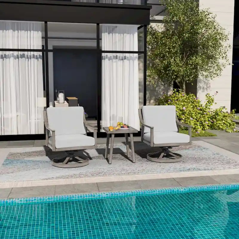 Table d'extérieur en aluminium monobloc avec cadre peint à la main