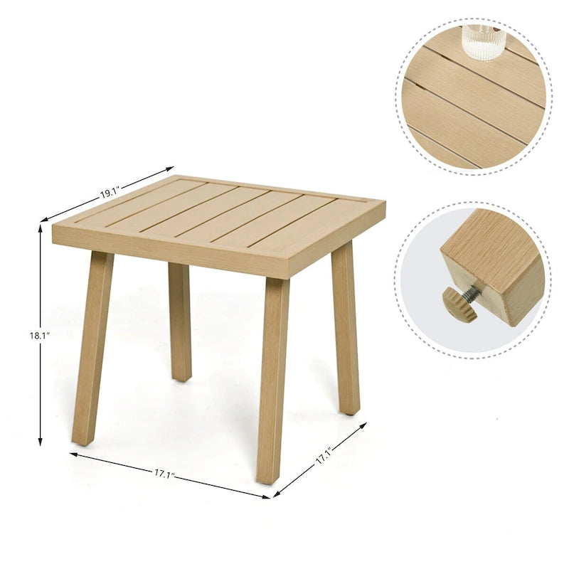 Table d'extérieur en aluminium monobloc avec cadre peint à la main