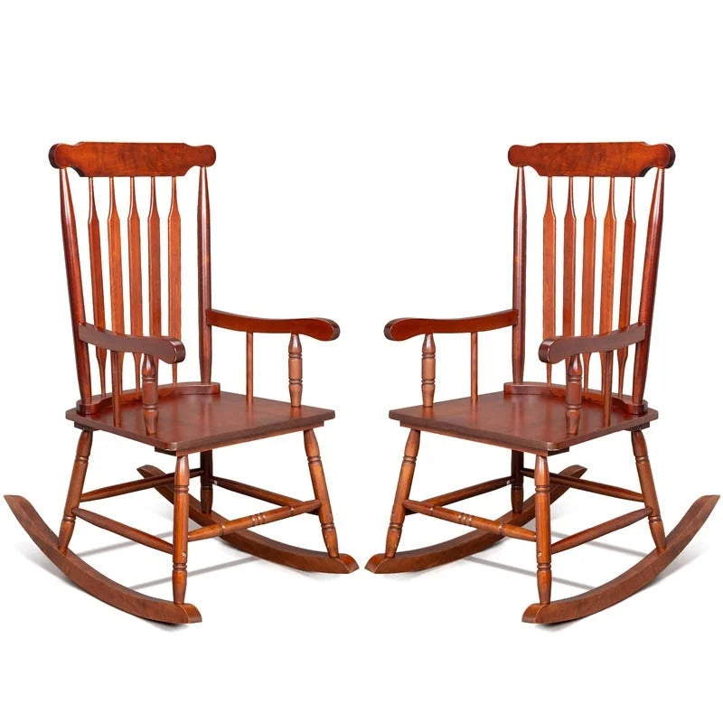 Single Solid Wood Patio Rocking Chair