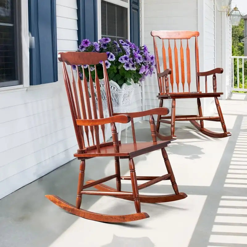 Fauteuil à bascule de patio en bois massif