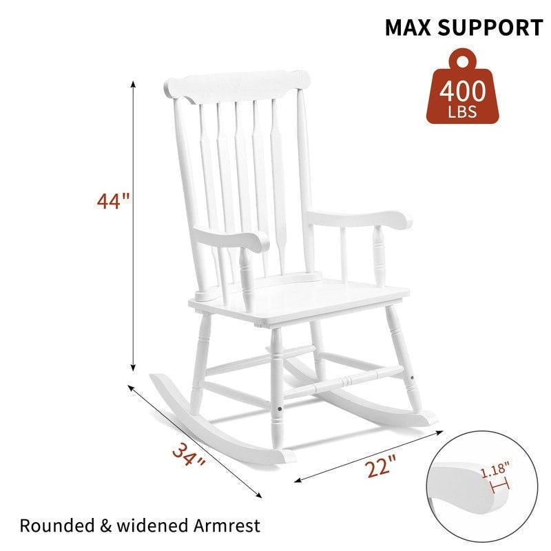 Fauteuil à bascule de patio en bois massif