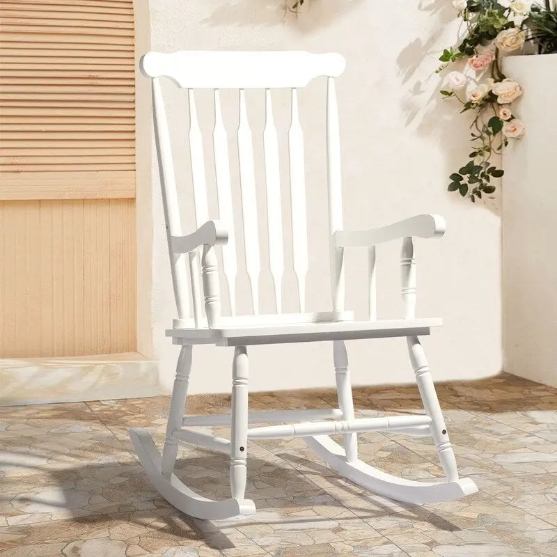 Fauteuil à bascule de patio en bois massif