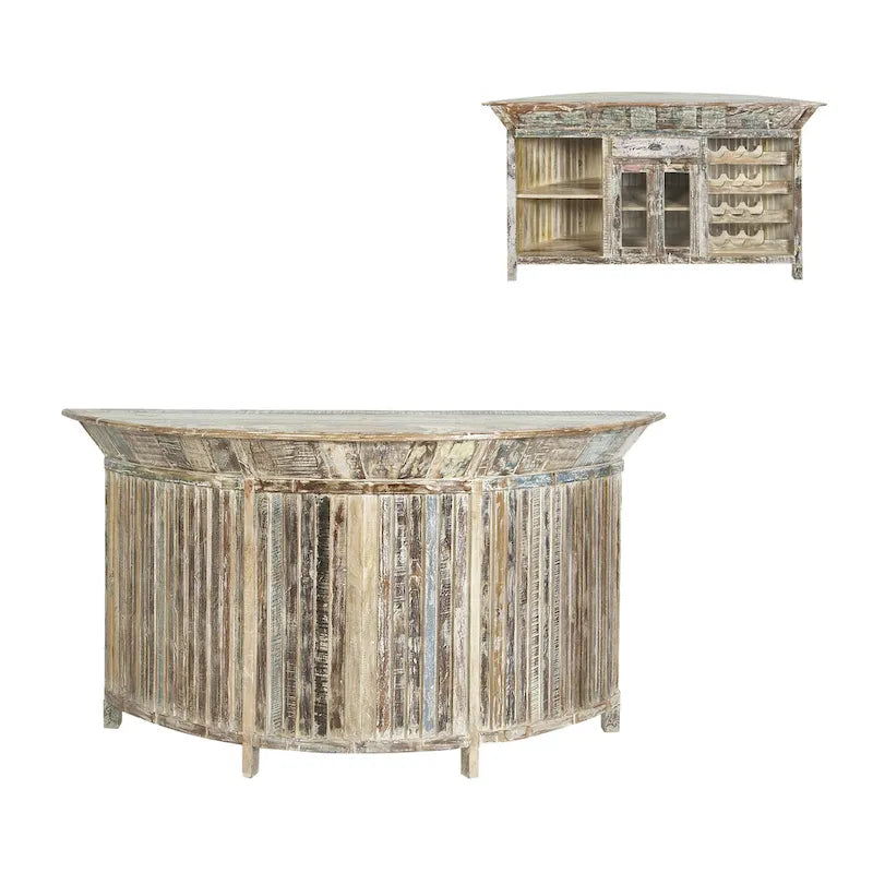 Table d'appoint d'extérieur en oxyde de magnésium – Marron – Roche River Decor