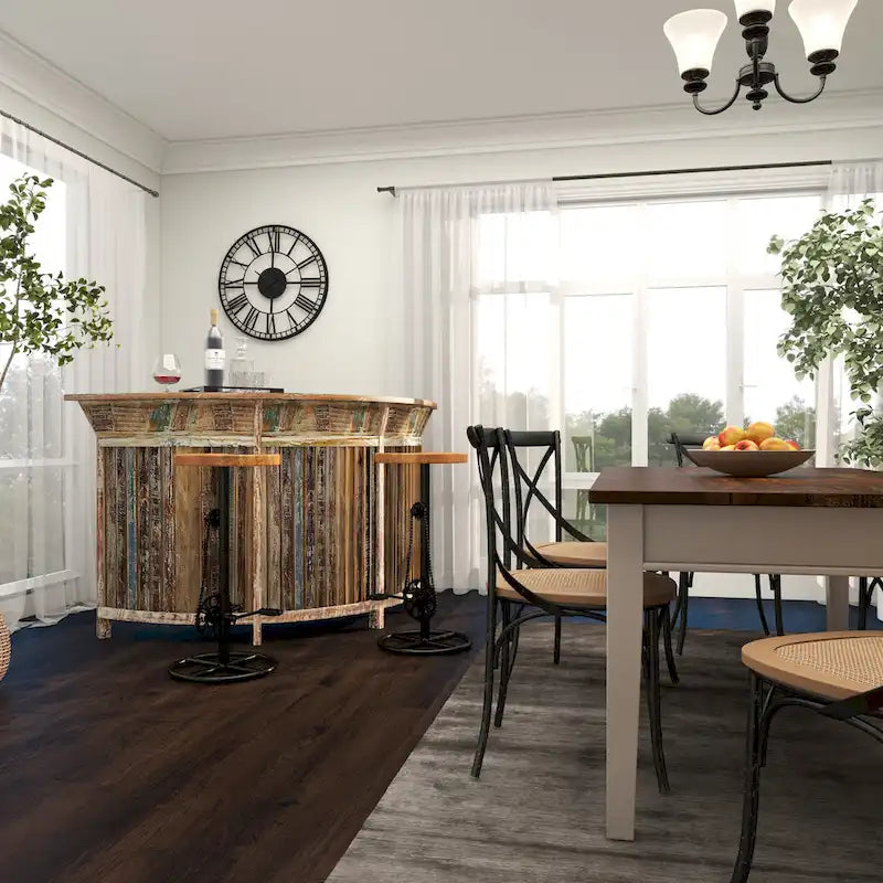 Table d'appoint d'extérieur en oxyde de magnésium – Marron – Roche River Decor