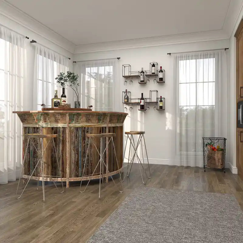 Table d'appoint d'extérieur en oxyde de magnésium – Marron – Roche River Decor