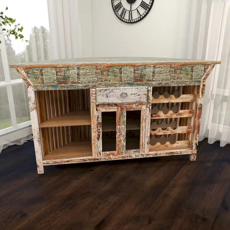 Table d'appoint d'extérieur en oxyde de magnésium – Marron – Roche River Decor