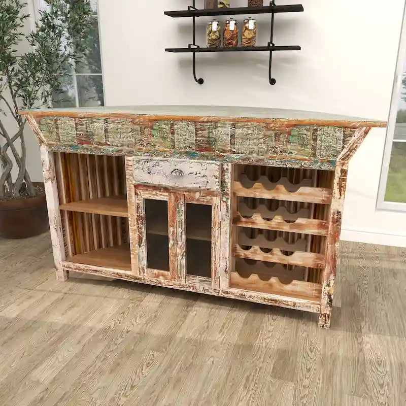 Table d'appoint d'extérieur en oxyde de magnésium – Marron – Roche River Decor