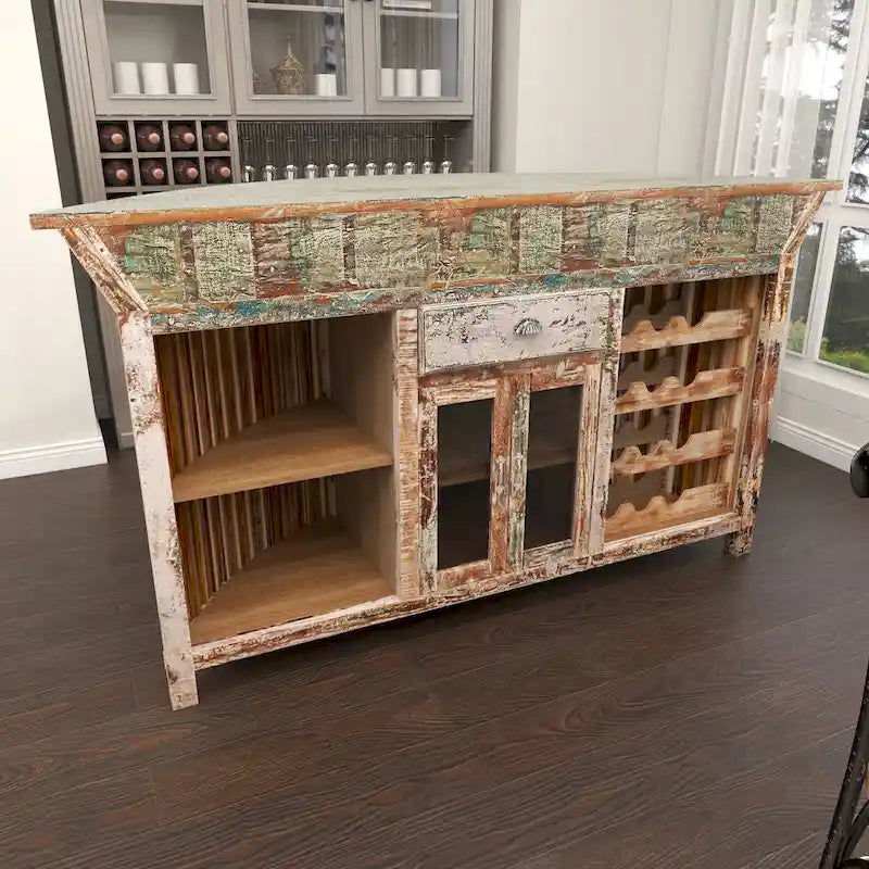 Table d'appoint d'extérieur en oxyde de magnésium – Marron – Roche River Decor
