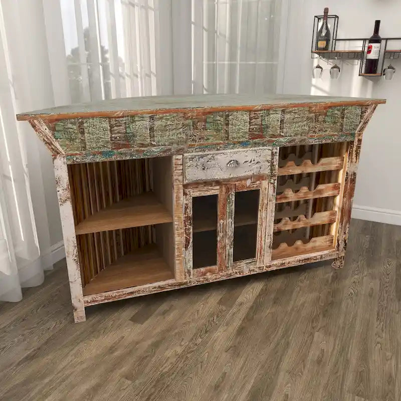 Table d'appoint d'extérieur en oxyde de magnésium – Marron – Roche River Decor