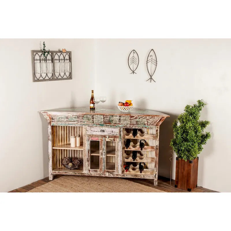 Table d'appoint d'extérieur en oxyde de magnésium – Marron – Roche River Decor