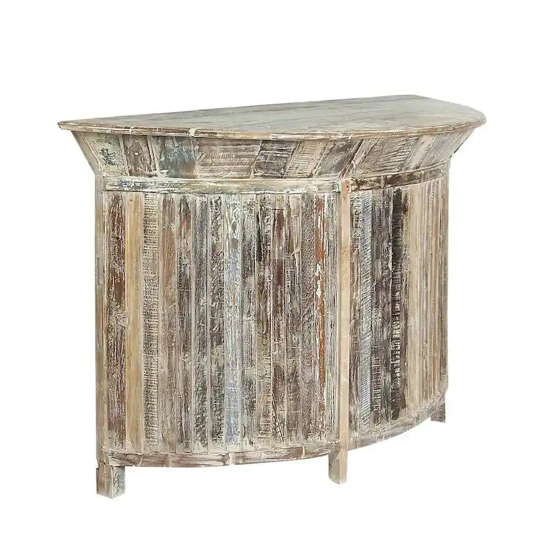 Table d'appoint d'extérieur en oxyde de magnésium – Marron – Roche River Decor