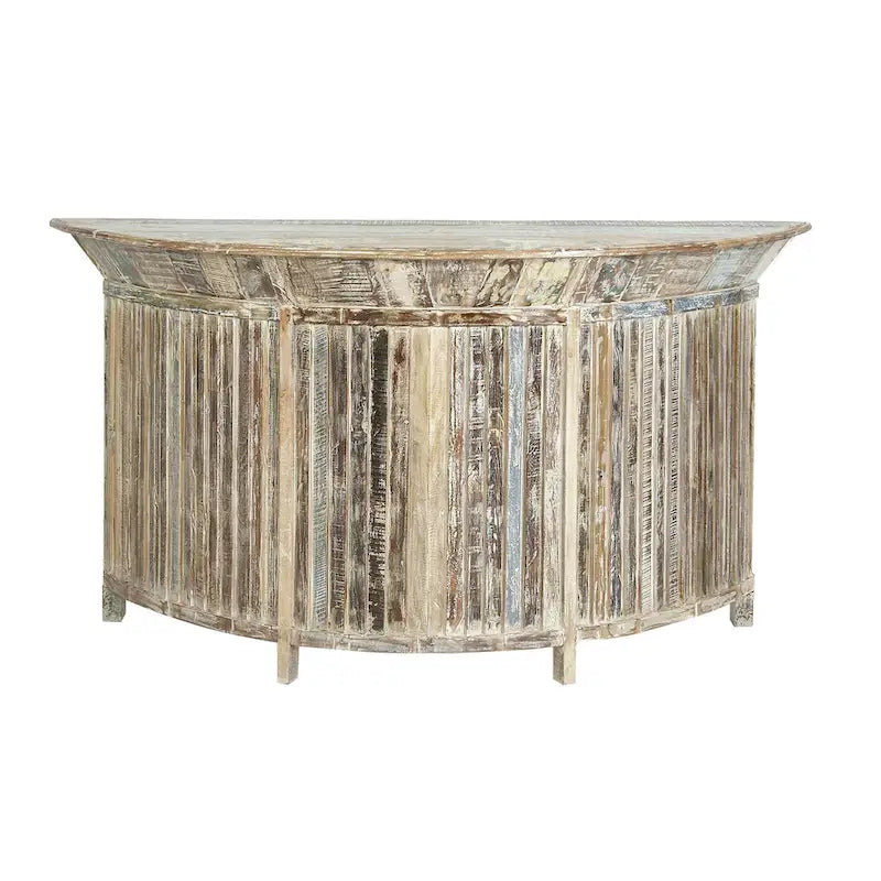 Table d'appoint d'extérieur en oxyde de magnésium – Marron – Roche River Decor