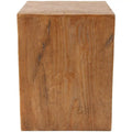 Table d'appoint d'extérieur en oxyde de magnésium avec motif de grain de bois naturel - Crème ou Marron - Décor Roche River