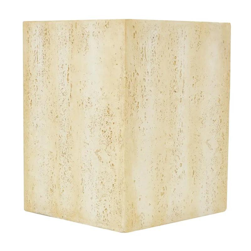 Table d'appoint d'extérieur en oxyde de magnésium avec motif de grain de bois naturel - Crème ou Marron - Décor Roche River