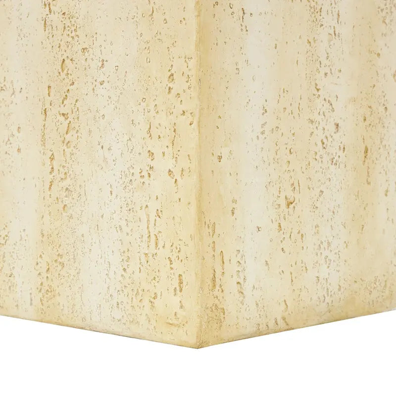Table d'appoint d'extérieur en oxyde de magnésium avec motif de grain de bois naturel - Crème ou Marron - Décor Roche River