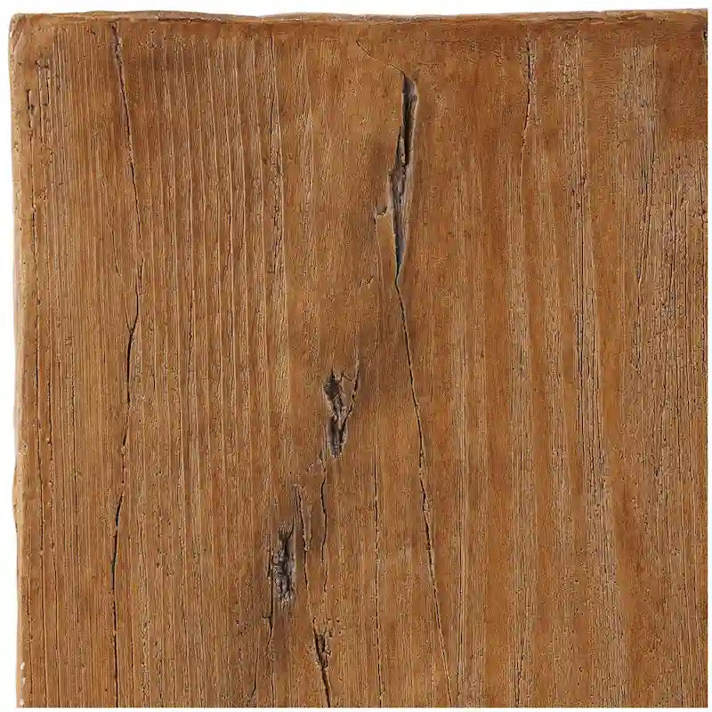 Table d'appoint d'extérieur en oxyde de magnésium avec motif de grain de bois naturel - Crème ou Marron - Décor Roche River