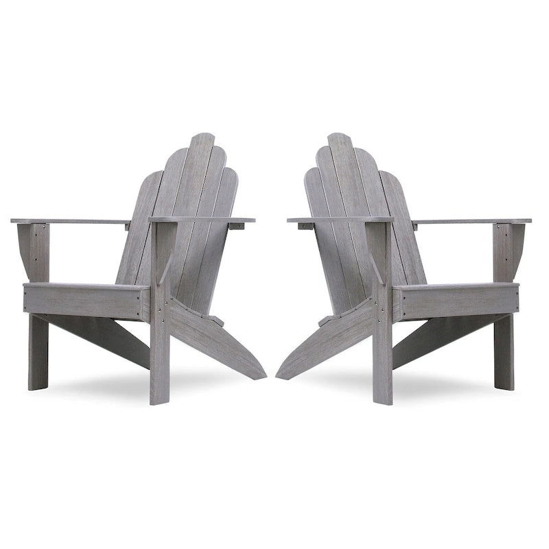 Ensemble de 2 fauteuils Adirondack d'extérieur en teck Cambridge Casual Clovis