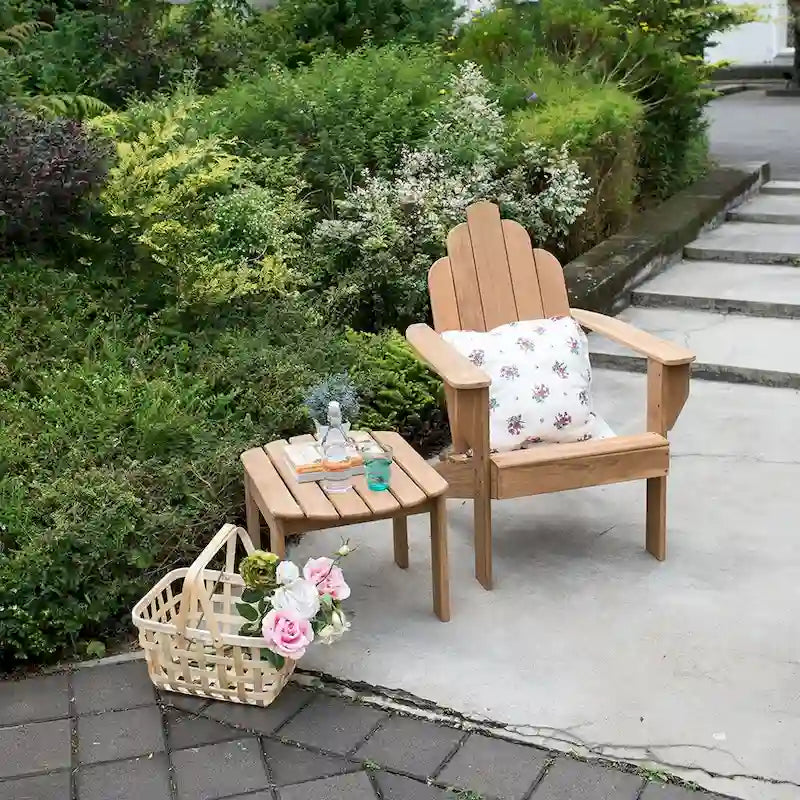 Ensemble de 2 fauteuils Adirondack d'extérieur en teck Cambridge Casual Clovis