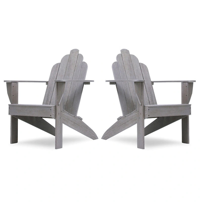 Ensemble de 2 fauteuils Adirondack d'extérieur en teck Cambridge Casual Clovis